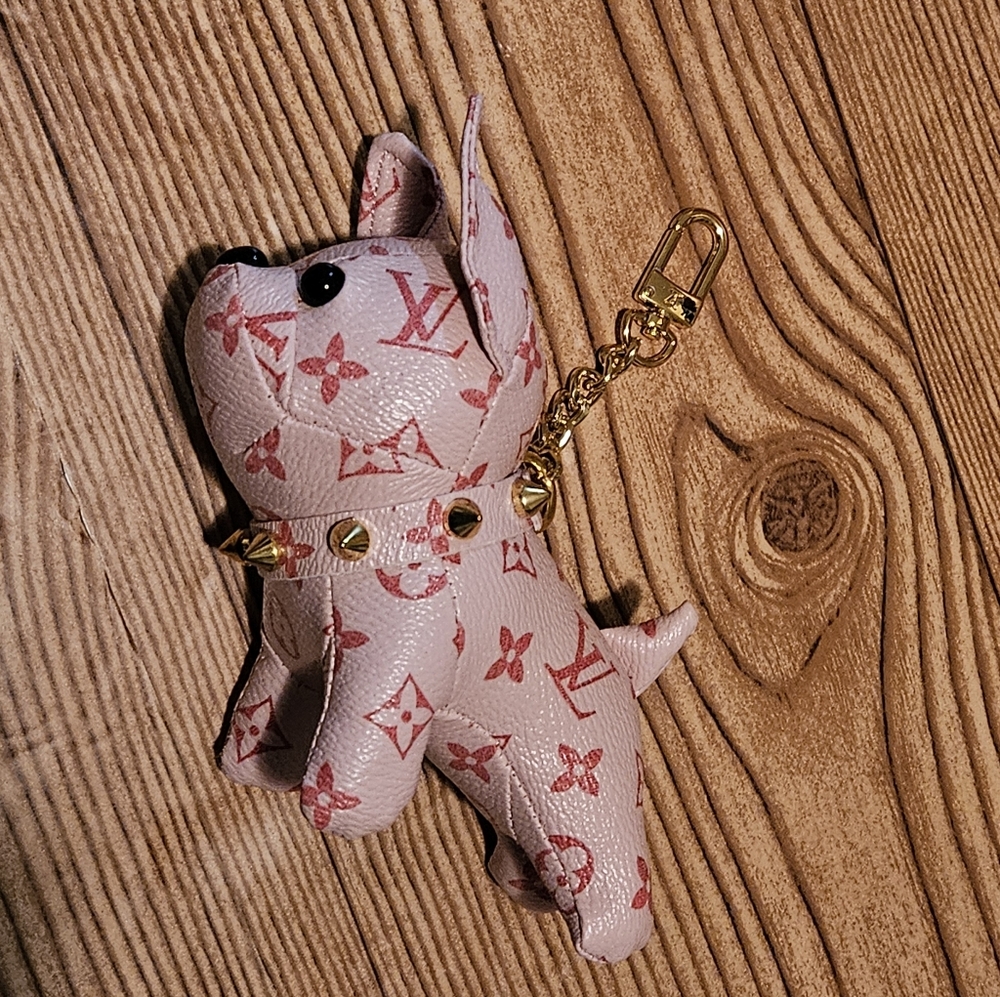 Pink Frenchie dog bag charm/keychain Designer Inspired - Picture 7 of 8